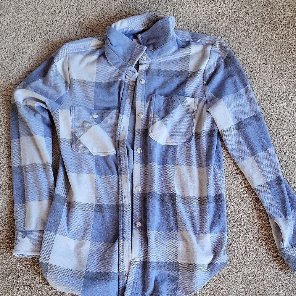Thread & Supply Sky and Ivory Checkered Shirt
